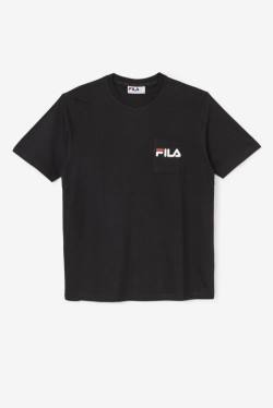 Camiseta Fila Curtis Pocket Tee Hombre Negras Blancas | Fila380GQ