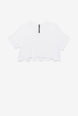 Camiseta Fila Fi-lux Hi-low Crop Top Mujer Blancas | Fila409GY