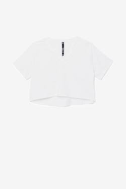 Camiseta Fila Fi-lux High-low Crop Top Mujer Blancas | Fila198HM