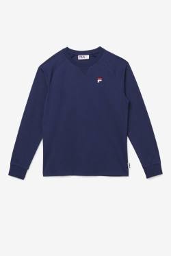 Camiseta Fila Flynn Long Sleeve Tee Mujer Azul Marino | Fila456NB