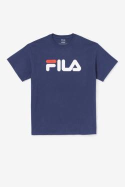 Camiseta Fila Logo Tee Hombre Azul Marino Blancas Rojas | Fila409HP