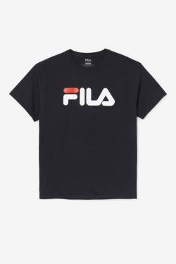 Camiseta Fila Logo Tee Hombre Negras Blancas Rojas | Fila129NT