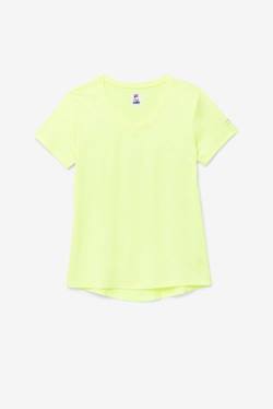 Camiseta Fila Pickleball Silky V-neck Mujer Amarillo | Fila631CL