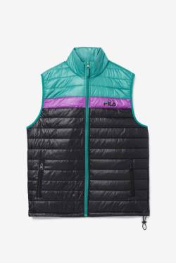 Chaquetas Fila Tri Vest Hombre Negras Verde Moradas | Fila945FS