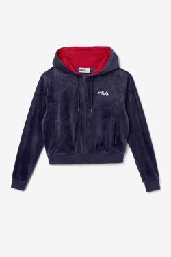 Chaquetas Fila Zura Velour Mujer Azul Marino | Fila860KJ