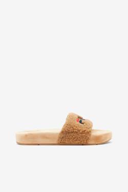 Sandalias de Diapositivas Fila Fuzzy Drifter Mujer Beige | Fila579SB