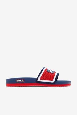 Sandalias de Diapositivas Fila Lunar Hombre Azules Rojas Blancas | Fila862DR