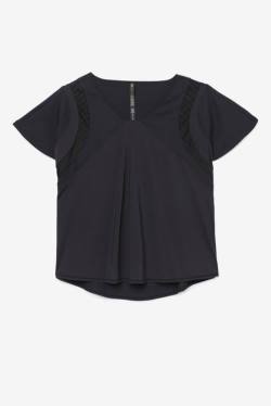 Top Deportivo Fila Uplift Textured Sleeve Mujer Negras | Fila061CE