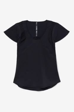 Top Deportivo Fila Uplift Textured Sleeve Mujer Negras | Fila204WK