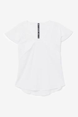 Top Deportivo Fila Uplift Textured Sleeve Mujer Blancas | Fila319EU