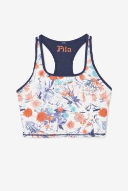 Top Deportivo Fila Zuri Reversible Crop Tank Mujer Azul Marino | Fila719JP