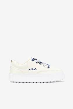 Zapatillas Fila Sandblast Low Satin Encaje Mujer Blancas Azul Marino | Fila038HY