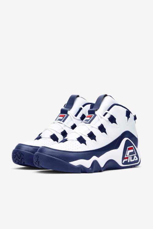 1 Zapatillas Fila Grant Hill Hombre Blancas Azul Marino Rojas | Fila420NY