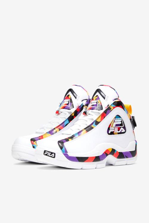 2 90s Zapatillas Fila Grant Hill Hombre Blancas Negras Moradas | Fila951XE