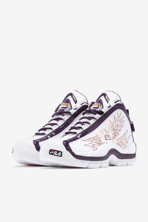 2 History Zapatillas Fila Grant Hill Hombre Blancas Moradas Naranjas | Fila604UA