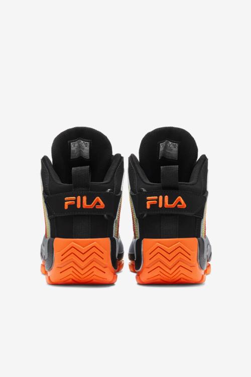 2 Stitch Zapatillas Fila Grant Hill Hombre Negras Rojas Naranjas | Fila481AU