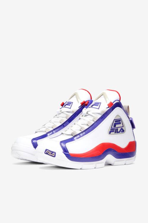 2 Zapatillas Fila Grant Hill Hombre Blancas Azules Oscuro | Fila073KC