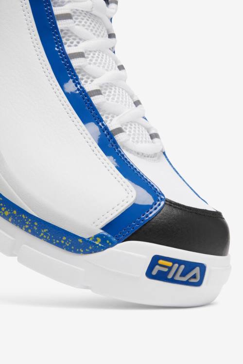 2 Zapatillas Fila Grant Hill Hombre Blancas Azules Limón | Fila431XF