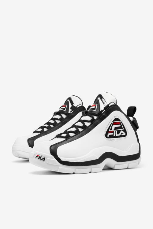 2 Zapatillas Fila Grant Hill Hombre Blancas Negras Rojas | Fila509ZD