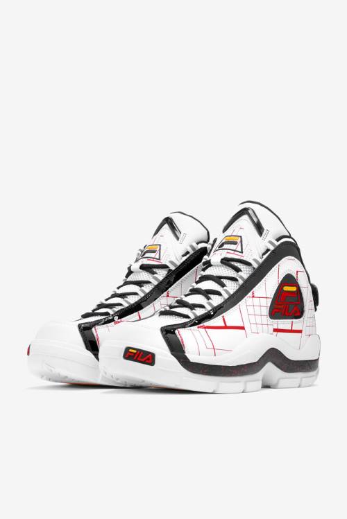 2 Zapatillas Fila Grant Hill Hombre Blancas Negras Doradas | Fila854AK