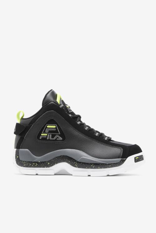 2 Zapatillas Fila Grant Hill Hombre Negras Verde Claro | Fila163GS