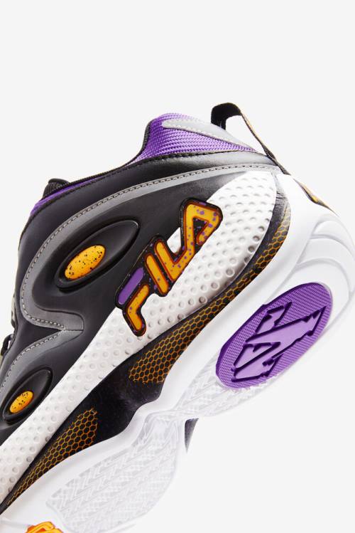 3 Zapatillas Fila Grant Hill Hombre Negras Doradas Moradas | Fila072OI