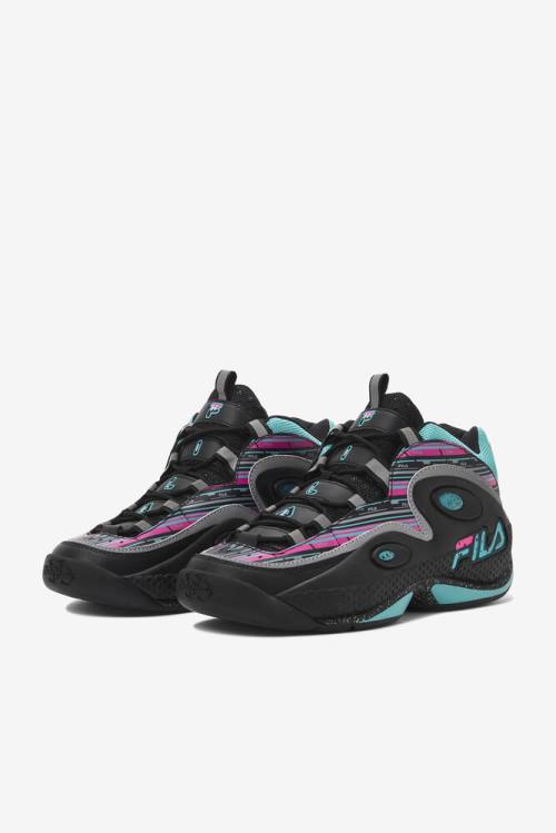 3 Zapatillas Fila Grant Hill Hombre Negras Rosas | Fila517WI