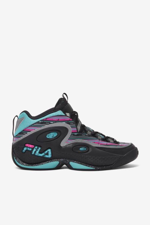 3 Zapatillas Fila Grant Hill Hombre Negras Rosas | Fila517WI