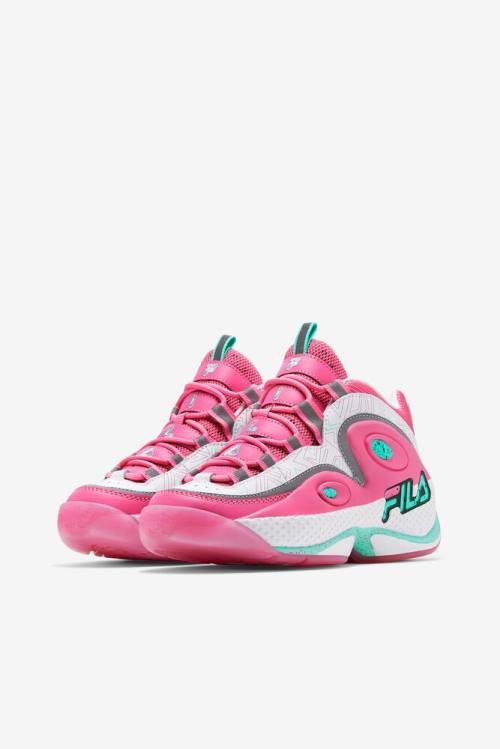 3 Zapatillas Fila Grant Hill Mujer Blancas Rosas | Fila689WG