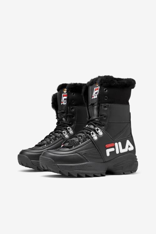 Botas Fila Disruptor Mujer Negras Blancas Rojas | Fila486FE