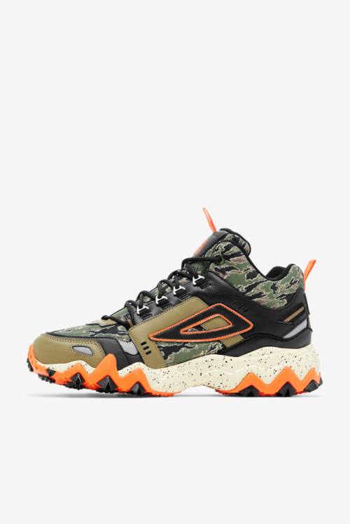 Botas Fila Oakmont Tr Mid Camo Hombre Verde Oliva Negras Rojas Naranjas | Fila462JY