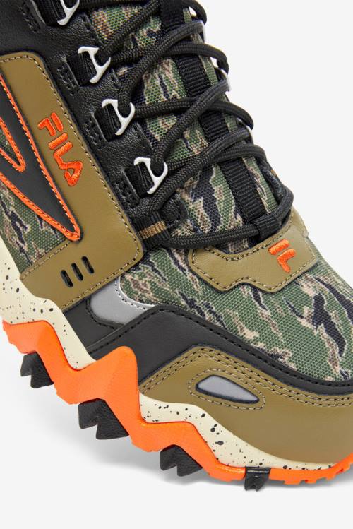 Botas Fila Oakmont Tr Mid Camo Hombre Verde Oliva Negras Rojas Naranjas | Fila462JY