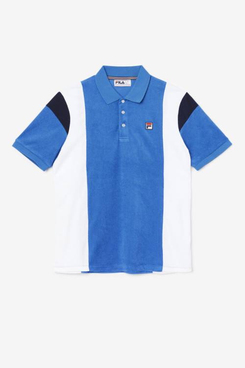 Camisa Polo Fila Astro Terry Hombre Azules Blancas Azul Marino | Fila714FX