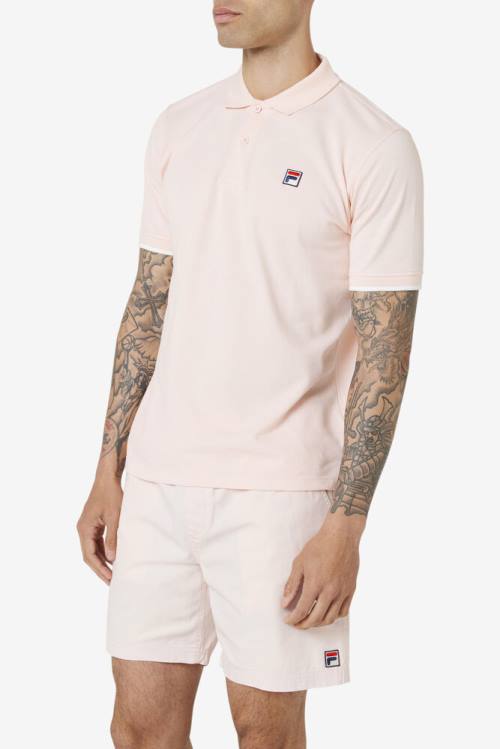 Camisa Polo Fila Custom Hombre Rosas | Fila569PB