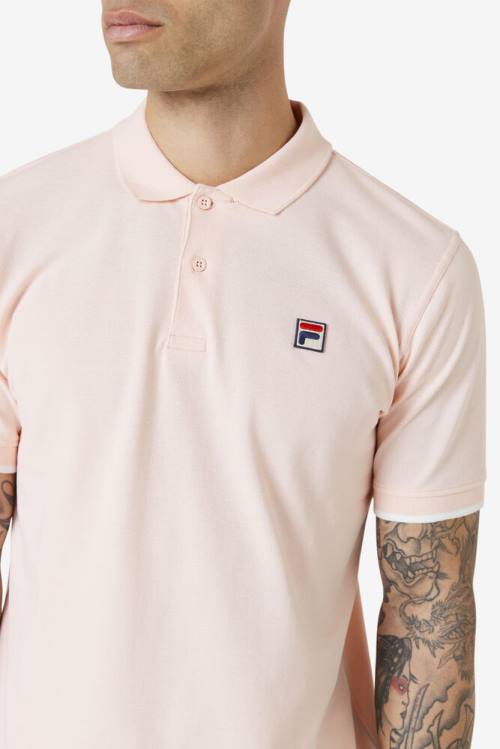 Camisa Polo Fila Custom Hombre Rosas | Fila569PB