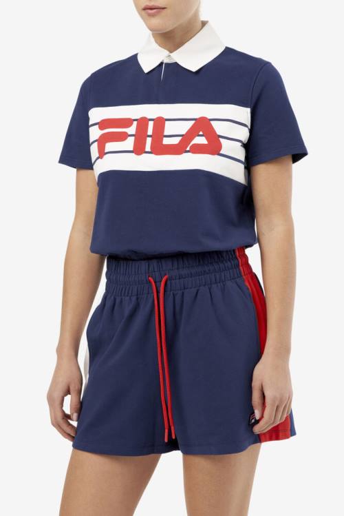 Camisa Polo Fila Dakota Mujer Azul Marino | Fila821KC