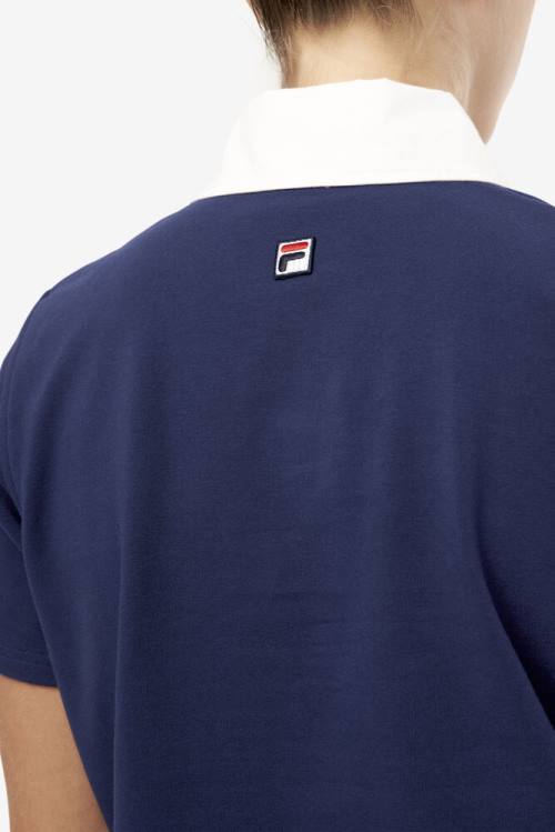 Camisa Polo Fila Dakota Mujer Azul Marino | Fila821KC