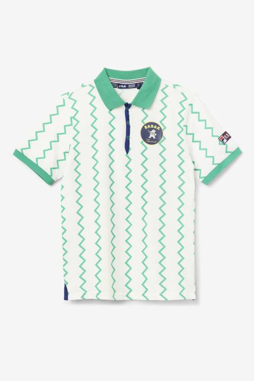 Camisa Polo Fila X Rb Babar Guye Hombre Blancas Verde Menta Oscuro Azules | Fila703EQ