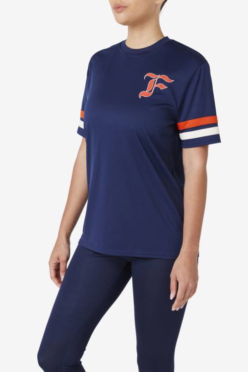 Camiseta Fila Adelaide Jersey Mujer Azul Marino | Fila549VA