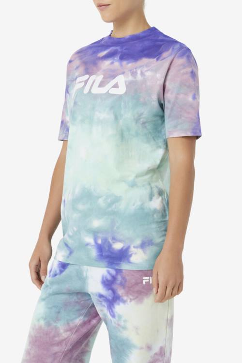 Camiseta Fila Alivia Tie Dye Tee Mujer Azules | Fila648FZ