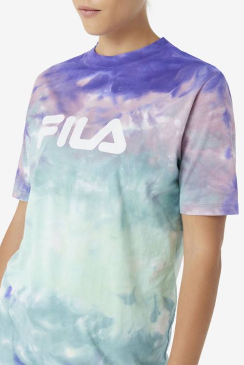 Camiseta Fila Alivia Tie Dye Tee Mujer Azules | Fila648FZ