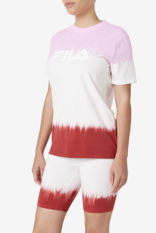 Camiseta Fila Alivia Tie Dye Tee Mujer Blancas Rojas | Fila037ET