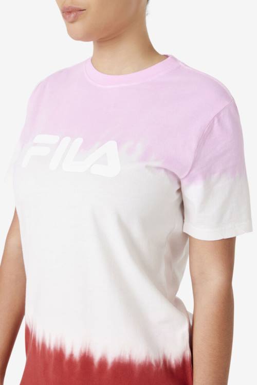 Camiseta Fila Alivia Tie Dye Tee Mujer Blancas Rojas | Fila037ET