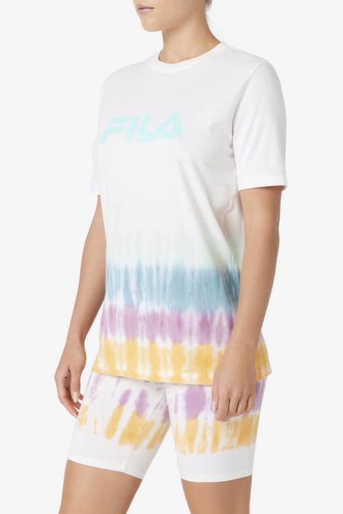 Camiseta Fila Alivia Tie Dye Tee Mujer Blancas | Fila641UE