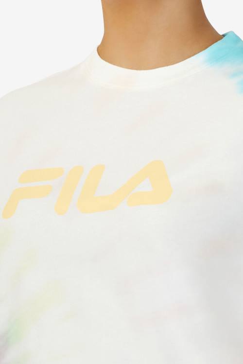 Camiseta Fila Alivia Tie Dye Tee Mujer Creme | Fila179TE