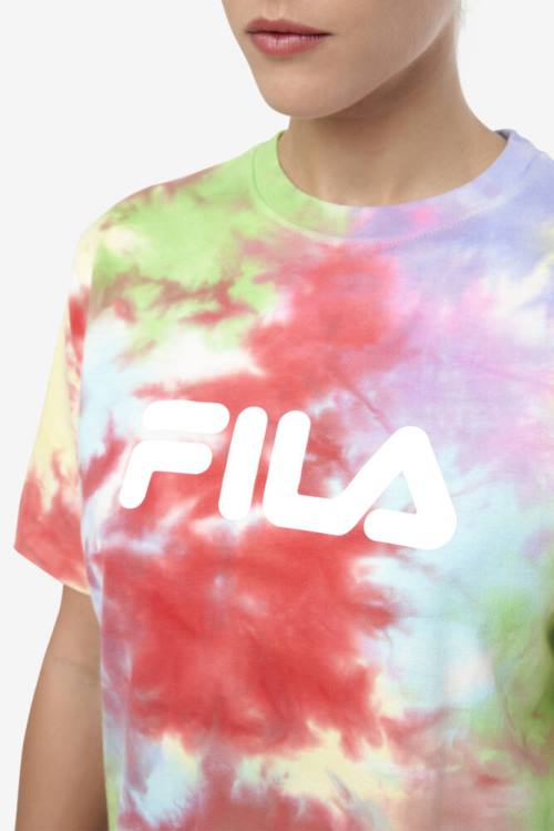 Camiseta Fila Alivia Tie Dye Tee Mujer Verde Blancas Rojas | Fila230EN