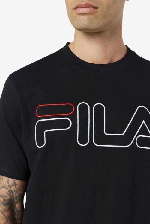 Camiseta Fila Borough Tee Hombre Negras | Fila368JK