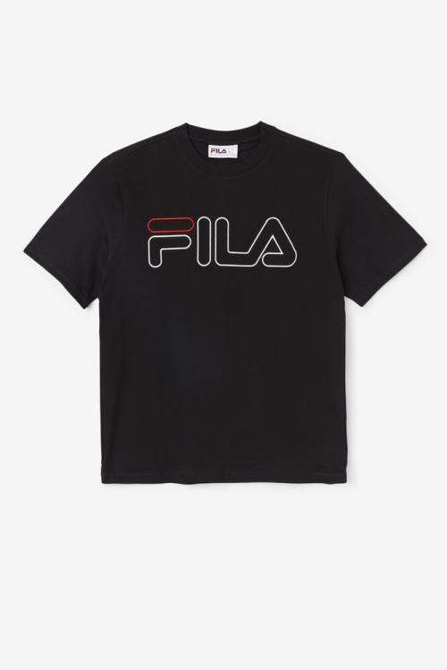 Camiseta Fila Borough Tee Hombre Negras | Fila368JK