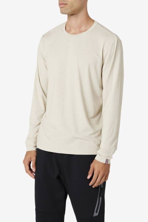 Camiseta Fila Commuter Long Sleeve Tee Hombre Blancas | Fila571DV