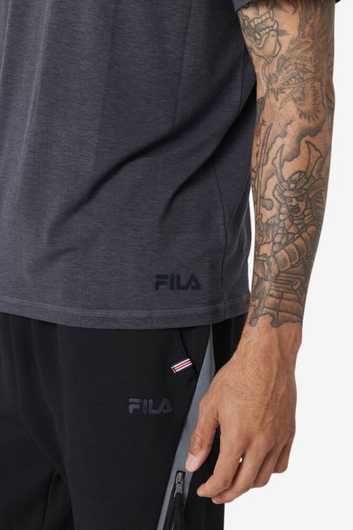 Camiseta Fila Commuter Tee Hombre Negras | Fila903TC